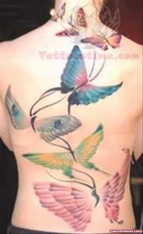 Butterflies Tattoos On Back