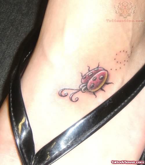 Bug - Insect Tattoo On Foot