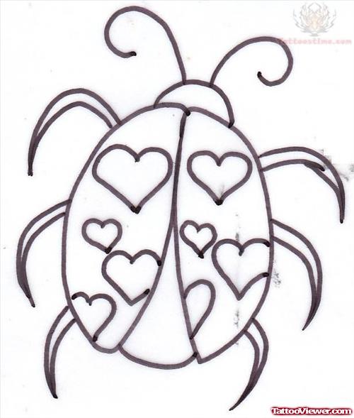 Ladybug Heart Tattoos Design