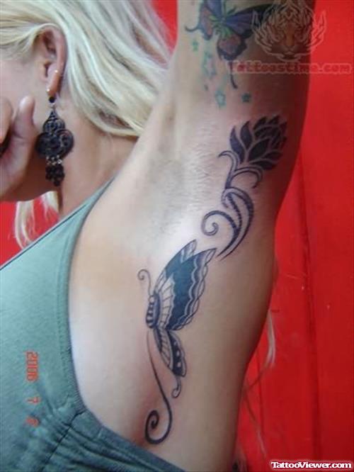 Butterfly Tattoo On Armpit
