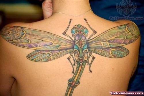 Large Dragonfly Tattoo On Back