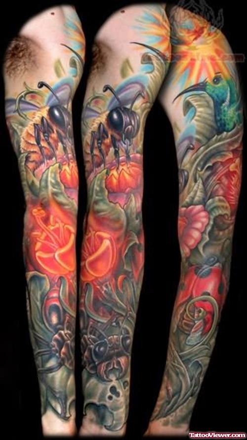 Sleeve Insect Tattoos