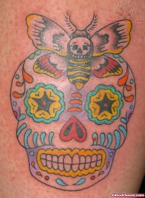 Skull And Insect Tattoo