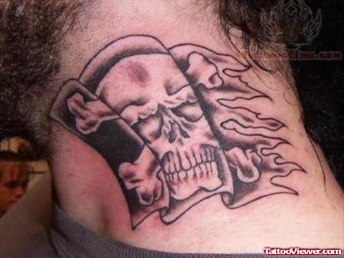 Skull And  International Flag Tattoo