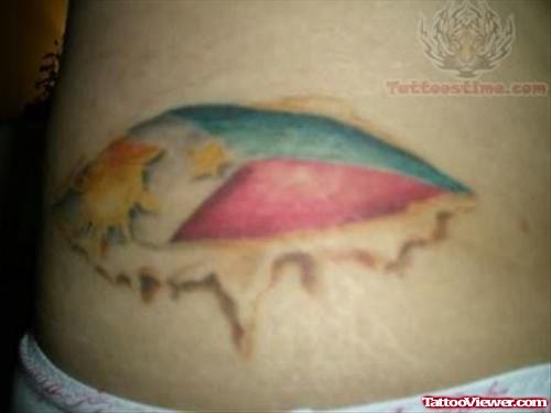 International Flag Tattoo On Hip