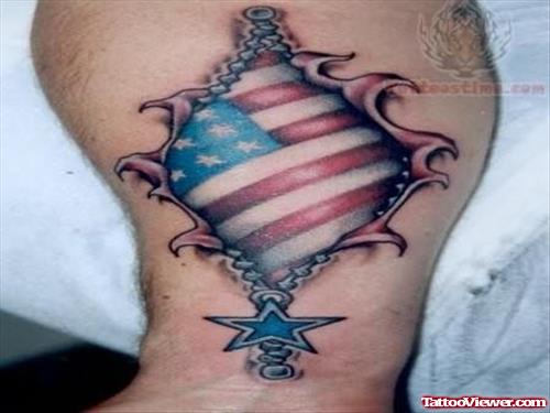 Terrific American Flag Tattoo