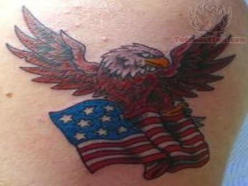 International Flag And Eagle Tattoo