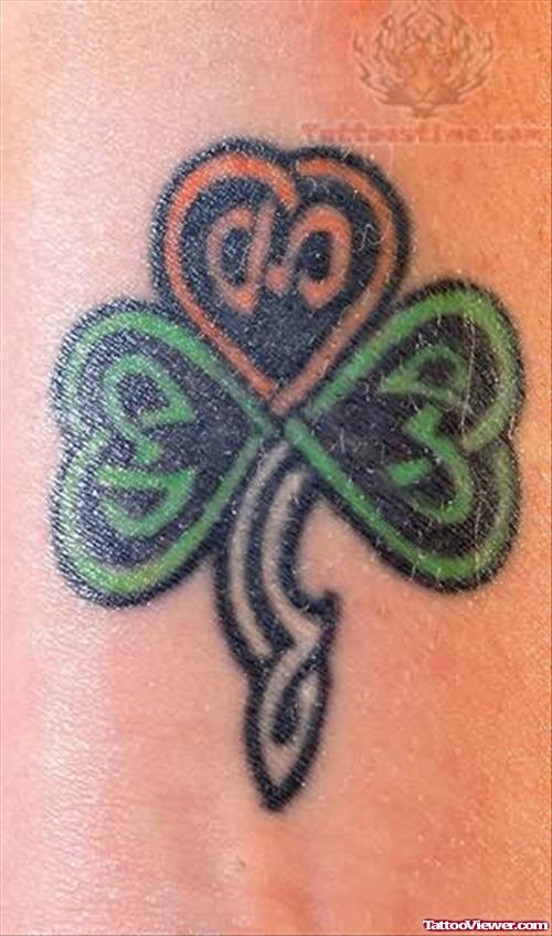 Irish Coloured Leaf Tattoo