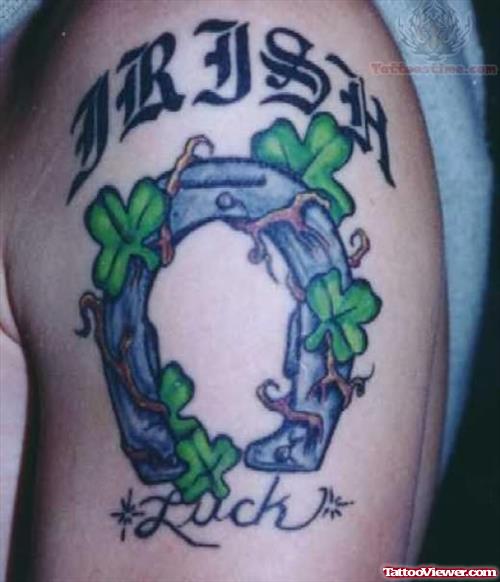 Irish Tattoo On Upper Shoulder