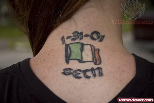 Irish Tattoo On Back Neck