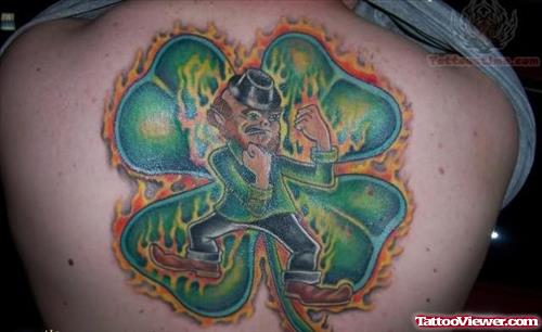 Irish Tattoo On Back Body