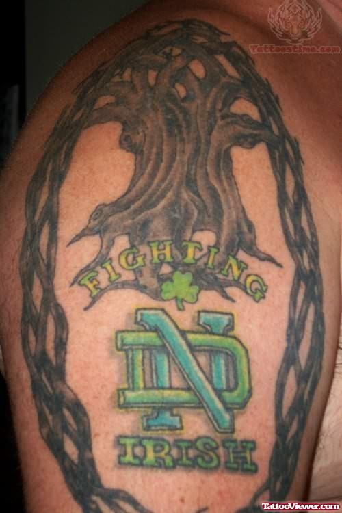 Fighting Irish Tattoo On Shoulder