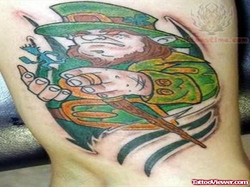 An Irish Tattoo On Leg