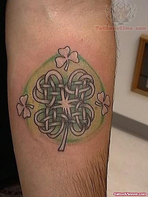 Celtic Irish Clover On Arm
