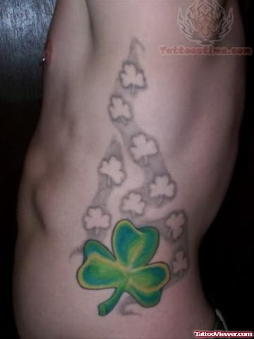Irish Leaf Tattoo On Rib