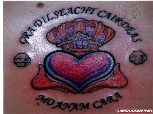 Heart With A Crown Tattoo Design