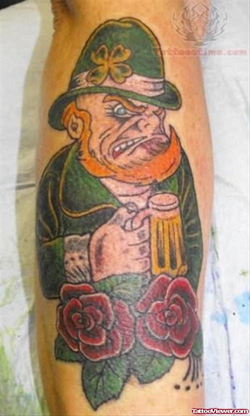 Angry Leprechaun Tattoo