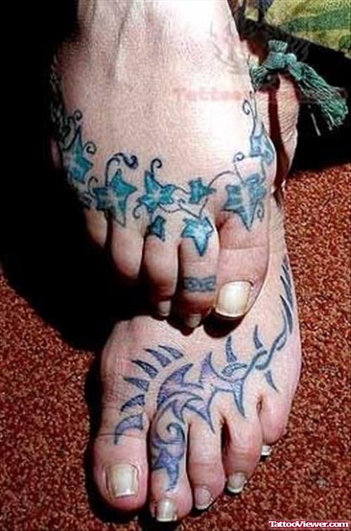 Ivy Tattoos on Feet
