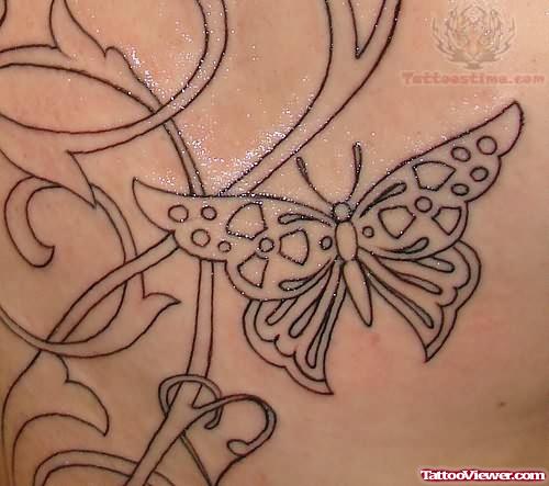Butterfly Ivy Tattoo