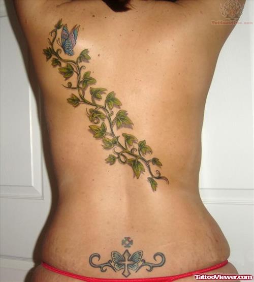 Ivy Back Tattoo