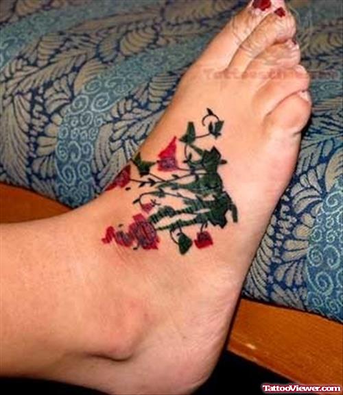 Ivy Foot Tattoo On Foot