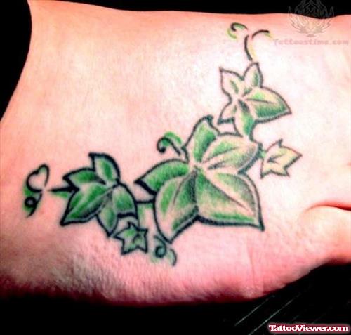 Ivy Leaf Tattoo On Foot