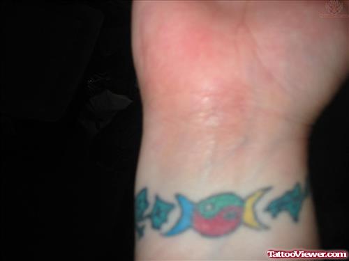 Colorful Ivy Tattoo On Wrist