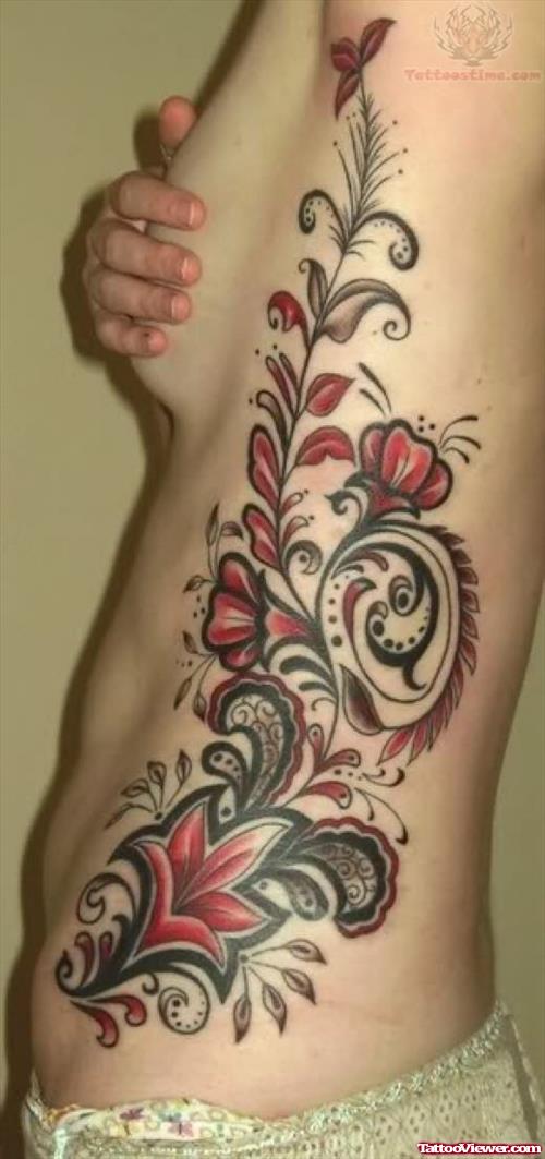 Coloured Ivy Tattoo