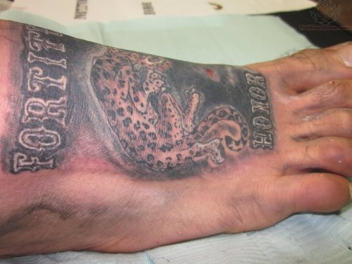 Fortitudo Honor – Jaguar Tattoo On Foot