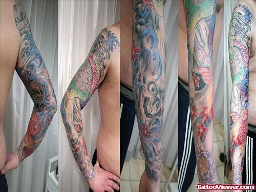 Colored Japanese Tattoos For Sleeve