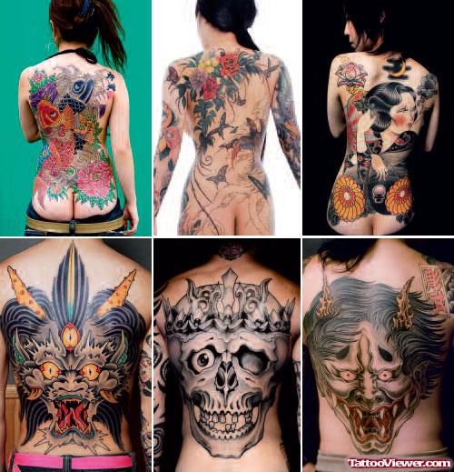 Japanese Tattoos On Girls Back Body