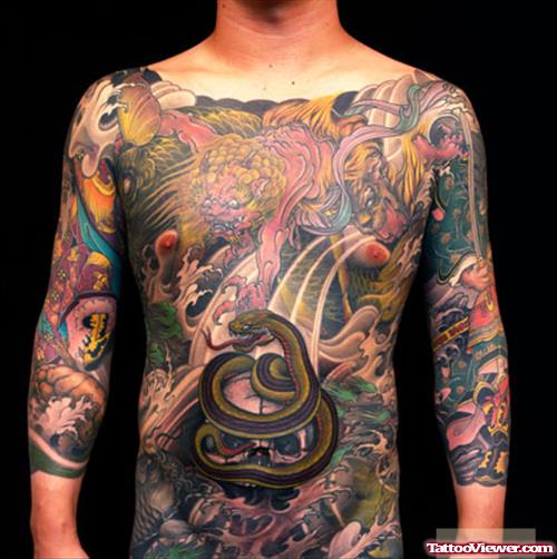 Colorful Japanese Tattoos For Men