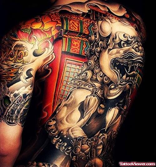 Full Back Body Japanese Tattoo For Men