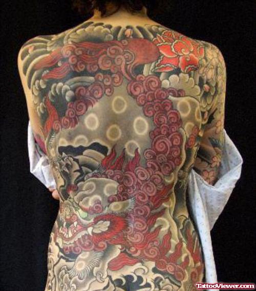 Back Body Japanese Tattoo For Women
