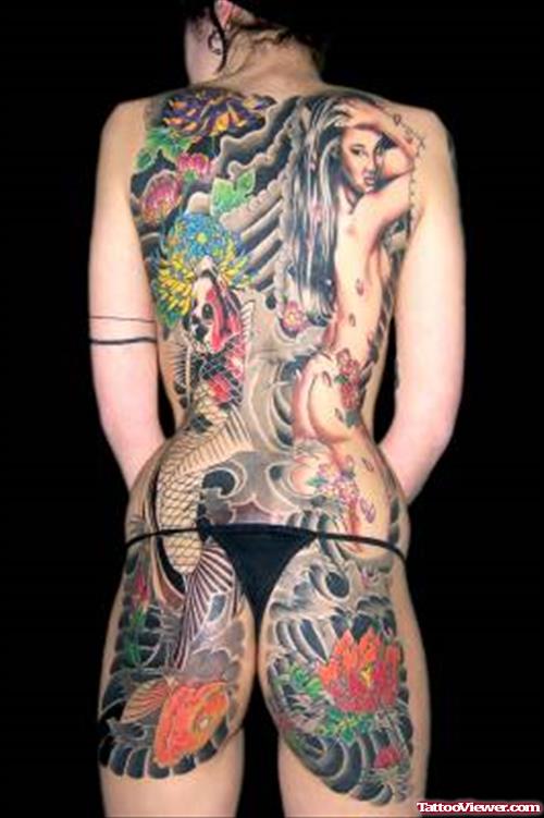Full back Japanese Piece Tattoo