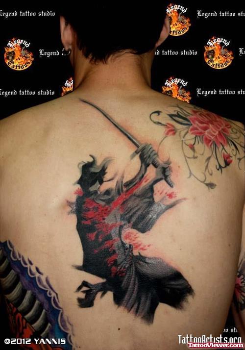 Japanese Geisha Tattoo On Back