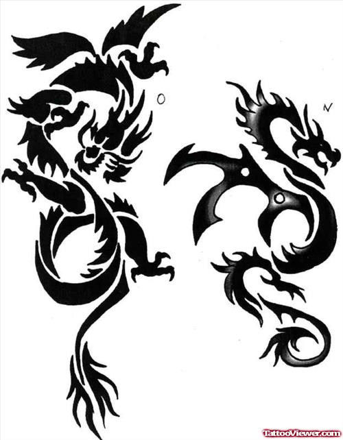Black Dragon Japanese Tattoo Design