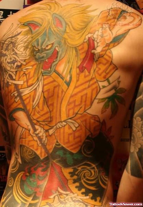 Unique Japanese Tattoo On Back