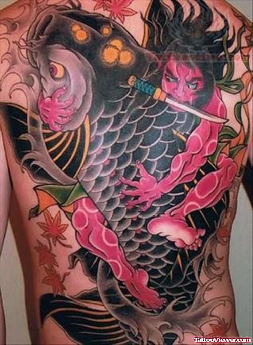 Japanese Art Tattoo On Back