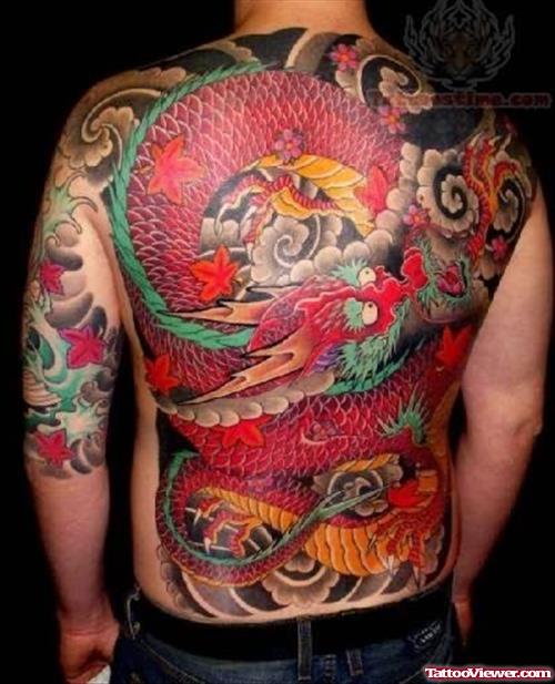 Latest Dragon Tattoo On Back