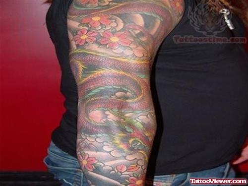 Colorful Japanese Tattoo On Arm
