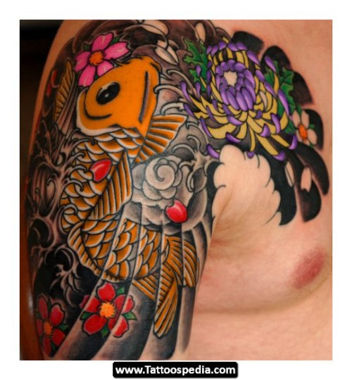 Amazing Colored Japanese Tattoo On Right Half Sleeve