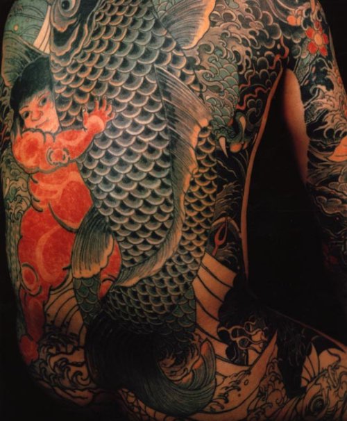 Amazing Colored Japanese Tattoo On Back