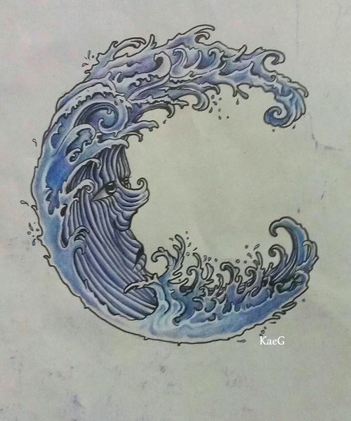 Japanese Water Wave Tattoo Design
