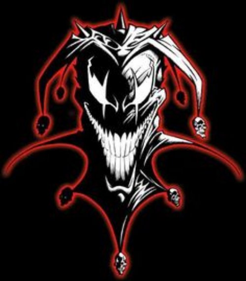 Red And Black Jester Tattoo Design