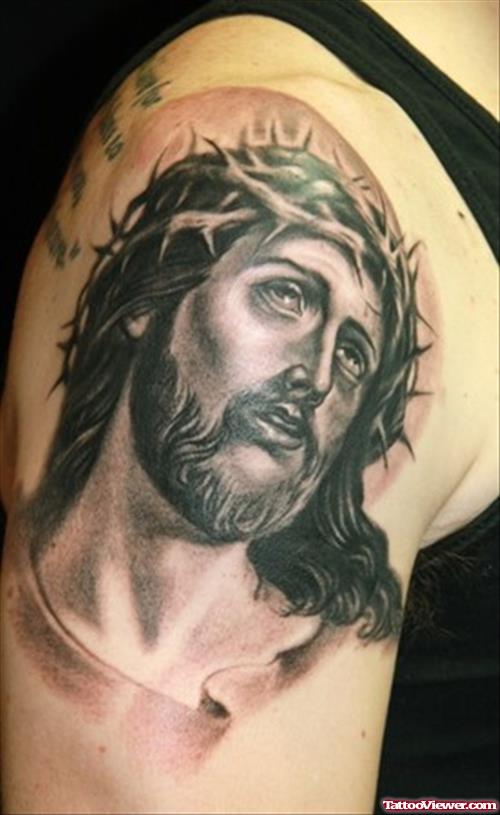 Jesus Christ Right Shoulder Tattoo