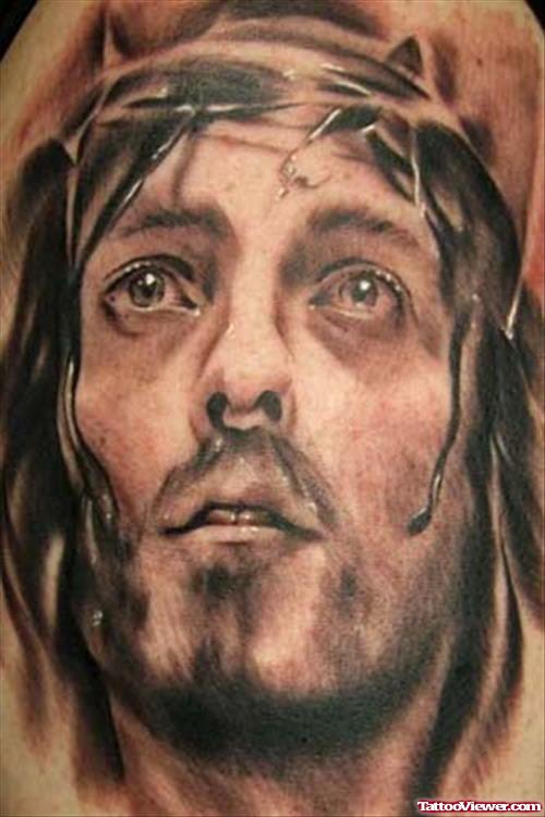 Amazing Jesus Face Tattoo