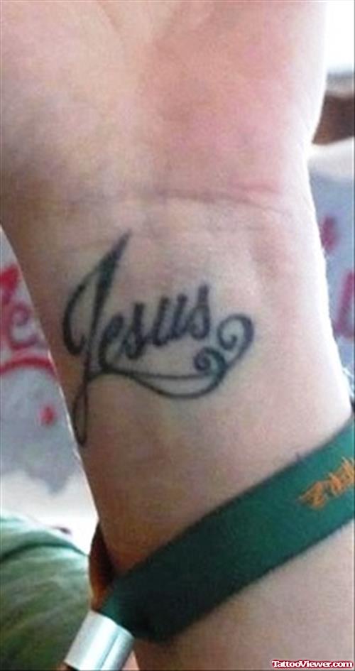 Jesus Name Tattoo On Wrist