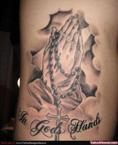 Praying Hands Jesus Tattoo