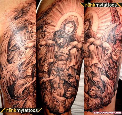 Jesus Tattoo For Biceps